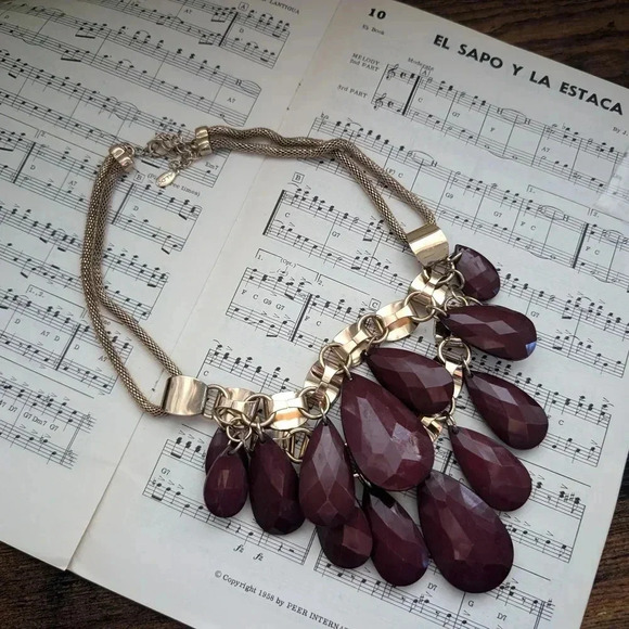 Elegant Burgundy Aldo Statement Necklace ⭐host pick ⭐ - Picture 1 of 9